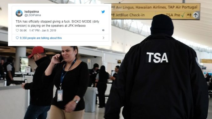 Unpaid TSA Agents Play Uncensored Kanye West and Travis Scott 'SICKO MODE'