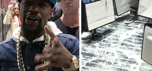 Floyd Mayweather Stunts During His Gucci Shopping Spree