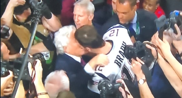 The Internet Reacts To Tom Brady And Robert Kraft Locking Lips Amid Crazy Post-Game Chaos (VIDEO)