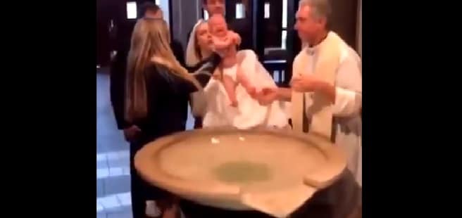 priest drops baby
