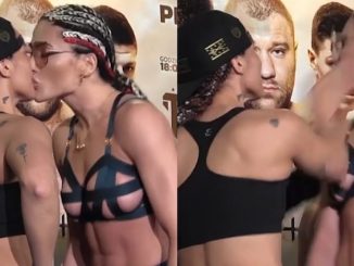 Female Boxer Dressed In Lingerie Kisses Opponent On Lips, Then Gets Slapped In The Face