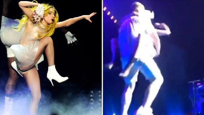 Lady Gaga Falls Off Stage After Fan Drops Her in Las Vegas