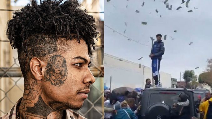 Rapper Blueface Facing Backlash After Throwing Out Money To Homeless In L.A.