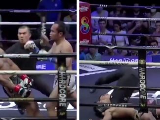 Ref Shows Off Reflexes After Fighter Gets Knocked Out