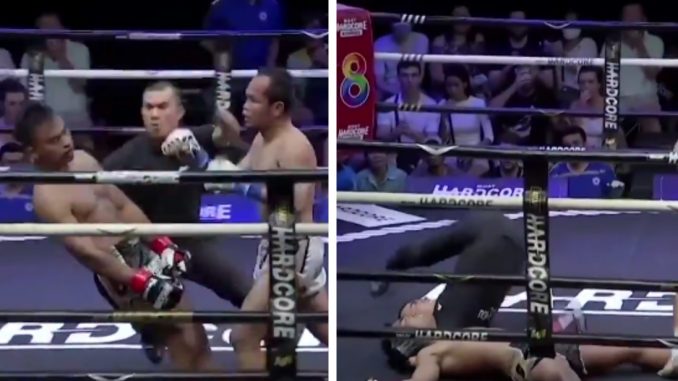 Ref Shows Off Reflexes After Fighter Gets Knocked Out