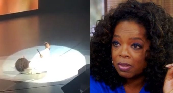 Oprah Falls Onstage While Talking About Balance