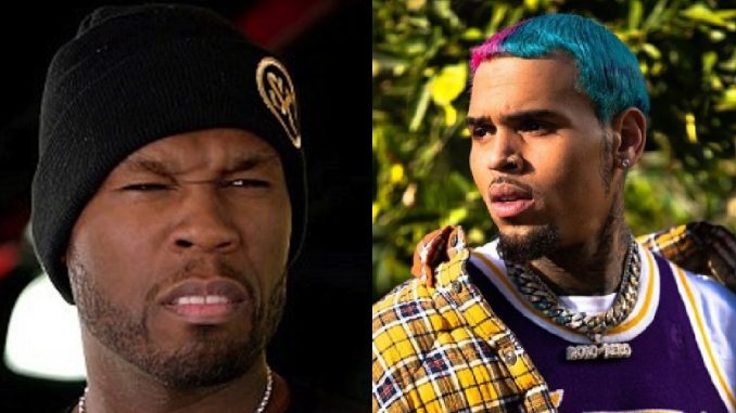 50 Cent Clowns Chris Brown’s Rainbow Hair While Asking Him To Get On A New Song