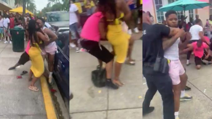 All Out Brawl Erupts Between Two Group Of Spring Breakers In Miami