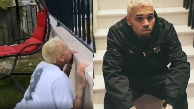 Chris Brown Shares Video Of Obsessed Fan Trying To Jump His Fence
