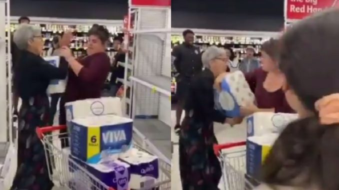 Woman Gets Into A Tussle With Elderly Lady Over Some Toilet Paper