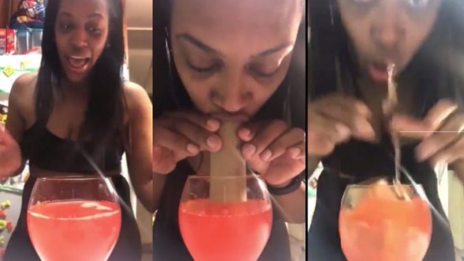 Viral Video Shows Woman Trying The 'Giant Straw Challenge'