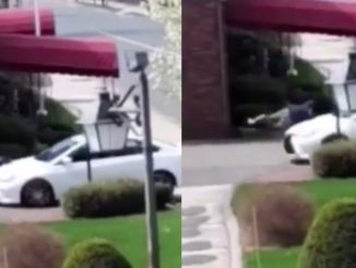 Viral Video Show Woman Trying To Run Over Her Boyfriend Outside Funeral Home