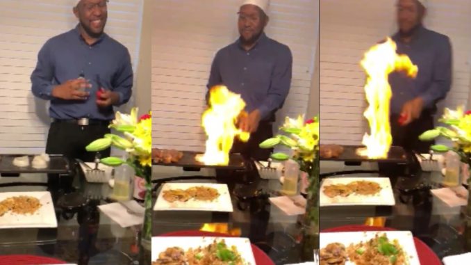 Viral Video Shows Couple Celebrating Their Anniversary...'Stay-At-Home' Hibachi Restaurant Style