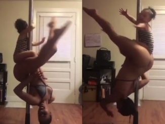 Viral Video Shows Mother Pole Dancing With Her Baby
