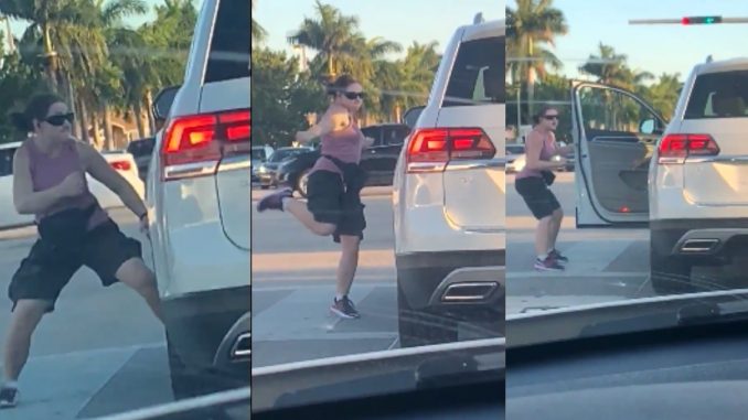Woman Loses Her Mind Because This Car Was Over The Crosswalk