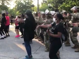 Georgia National Guard And Protesters Do The 'Macarena' Before Curfew In Atlanta