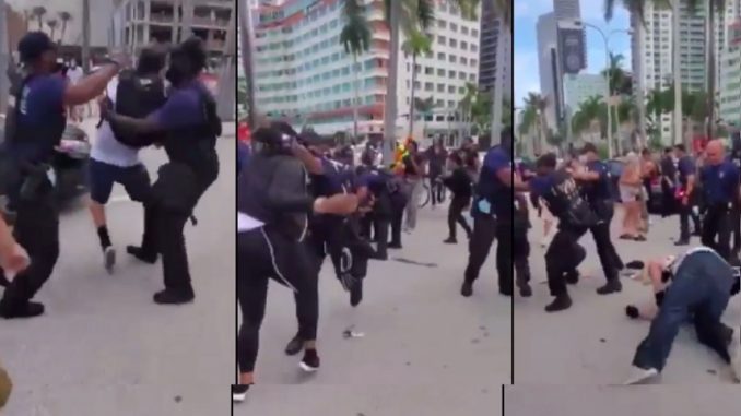 Protestors Attempt To Smash Miami PD's Windshield And All Hell Breaks Loose