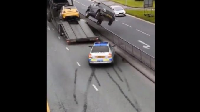 G-Wagon Looses Cop Car in Epic Fashion