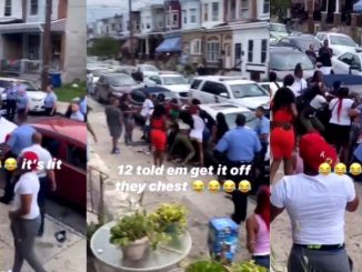 Philadelphia Police Officers Stand Around And Watch As All Out Brawl Takes Place