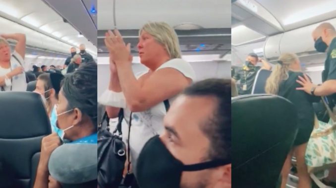 Viral Video Shows 'Karen' Being Kicked Off Plane After Refusing To Wear Her Mask