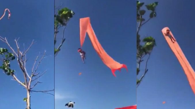 3-Year-Old Gets Caught Up In A Kite & Is Sent Flying