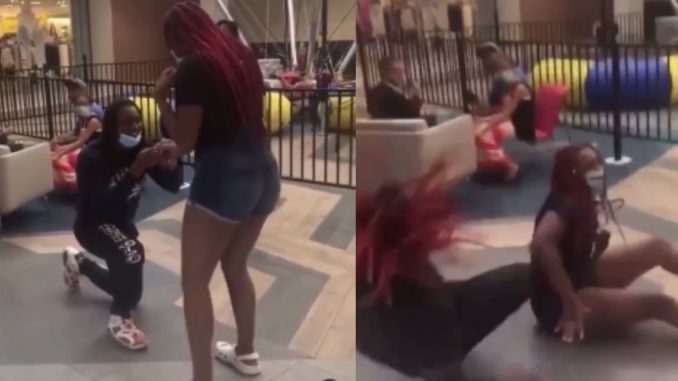 Couple's Engagement Inside A Mall Turns Into A WWE Match