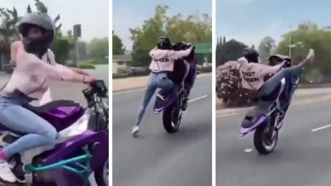 Viral Video Shows Female Displaying Her Impressive Bike Skills