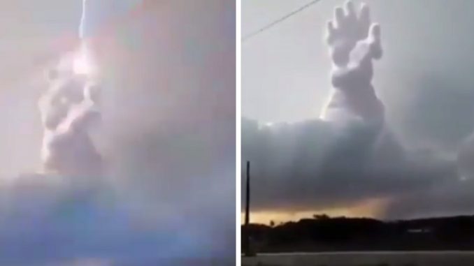 Nothing Says "2020" Like A Video of a Cloud In The Shape of Hand with Lightning