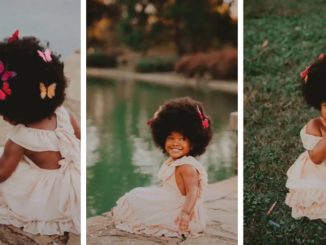 Baby Girl Sporting Afro With Butterflies Is Giving Baby Doll Vibes