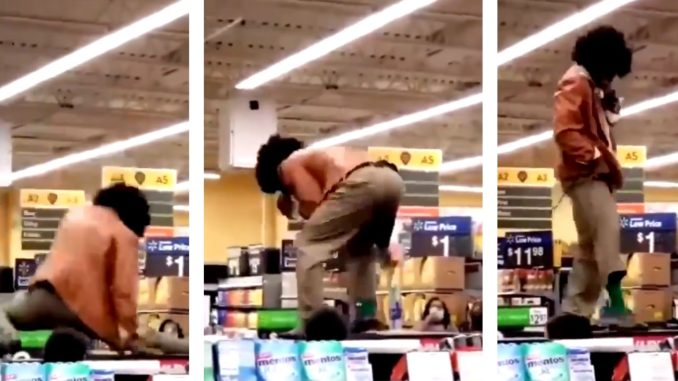 Video Shows Afro Wig Wearing Man Putting On Full Performance Inside a Walmart
