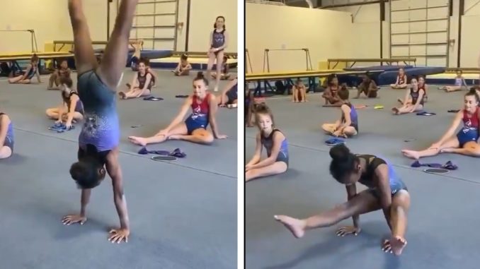 Young Gymnast Does a Handstand But What Happened Next Is What's Mind Blowing