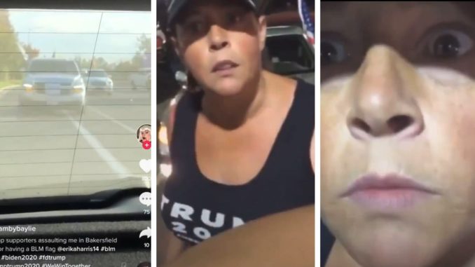 Video Shows Woman Get Chased Down For Having A 'BLM' Flag On Her Car