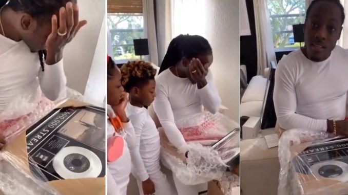 Ace Hood Brought to Tears After his Wife Gifted him Custom Plaques to Celebrate his Independent Success