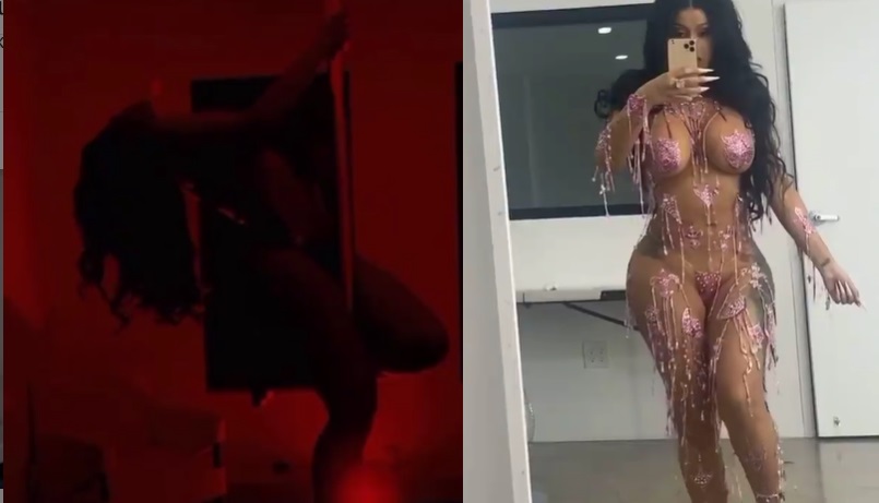 Cardi B Shows Off Her Pole Dancing Skills For Sexy New ‘Silhouette Challenge