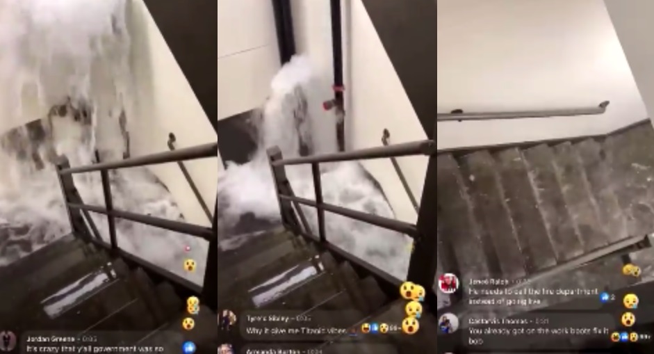 Man Says He Is Trapped After Pipe Bursts in Stairwell