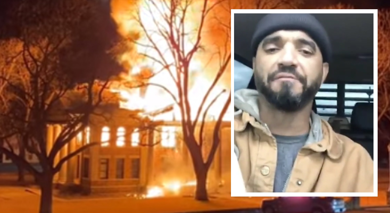 Man Who Is A Suspect in Mason County Courthouse Fire Goes Live and Streams Police Pursuit