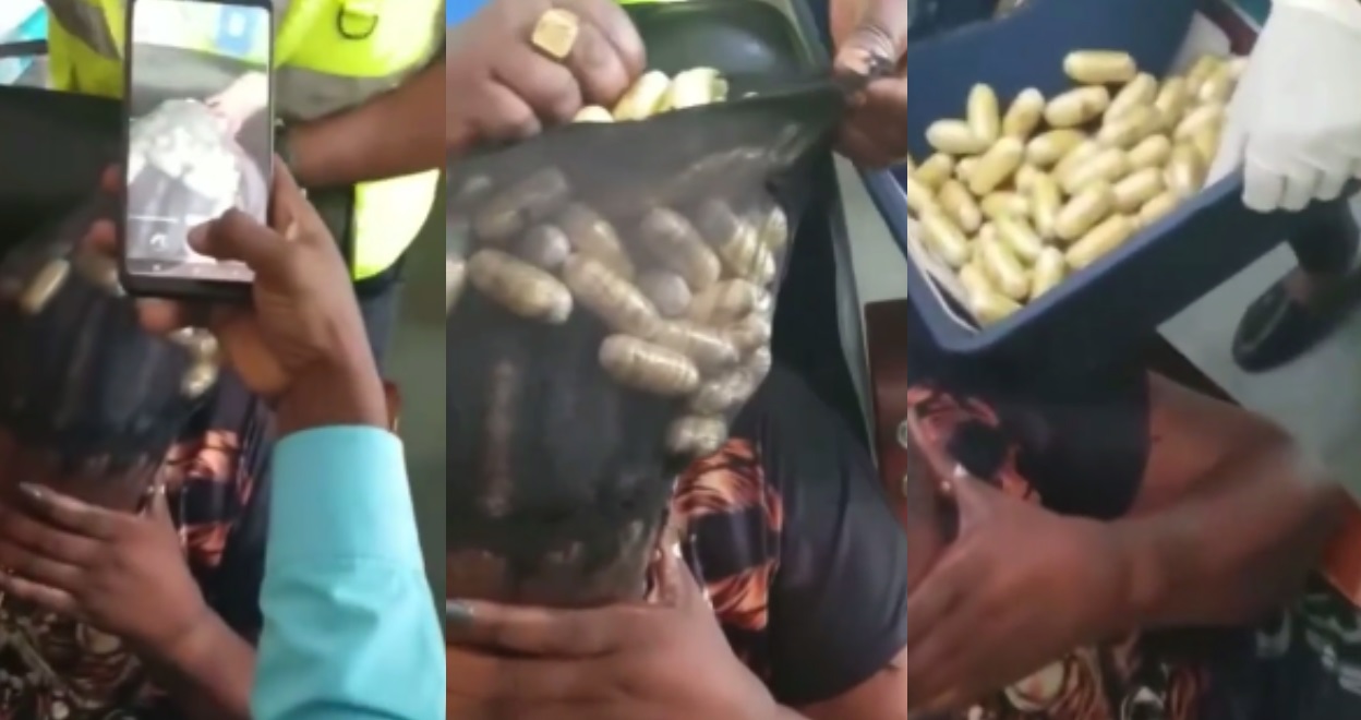 Video Shows Woman Get Caught Trying To Smuggle Drugs In Her Hair