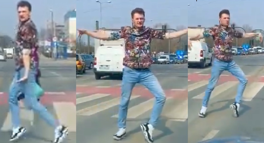 Guy Does His Best Michael Jackson Impression In Traffic