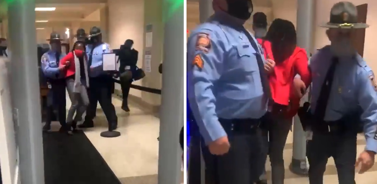 Video Shows Georgia Representative Being Arrested for Knocking on Georgia Governor’s Door