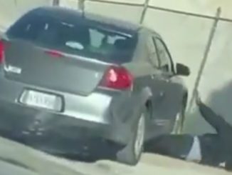 Woman Slow Rolls Over Her Man With Her Car