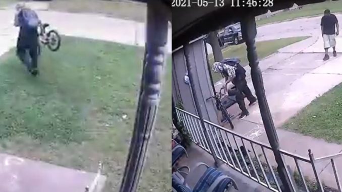 Dad Scolds Man After Catching Him Stealing His Son's Bike