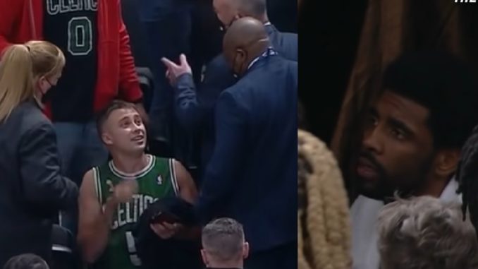 Fan Throw Water Bottle at Kyrie Irving