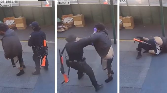 Female Police Officer Gets Attacked by Homeless Man