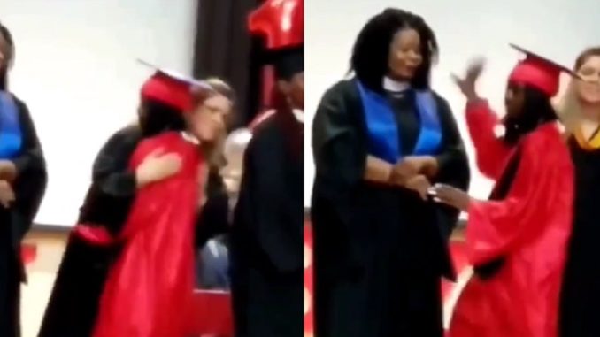 Graduate Lets Her Teacher Know How She Really Feels When She Walks Across The Stage