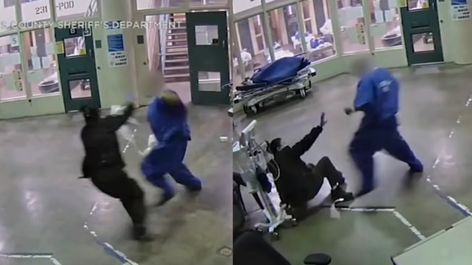Inmate Brutally Punches Los Angeles County Jail Employee