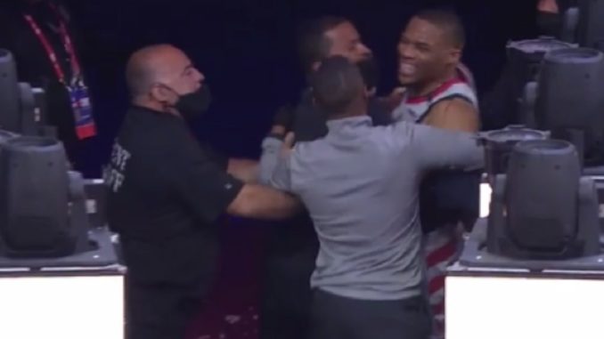 Video Shows Russell Westbrook Try to Confront Fan That Threw Popcorn on Him