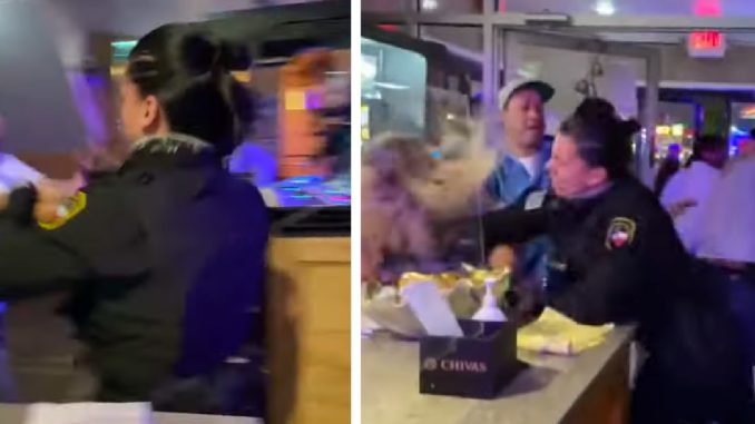 Viral Video Shows Female Security Guard Unleashing Fury On a Man and Woman in Texas Restaurant