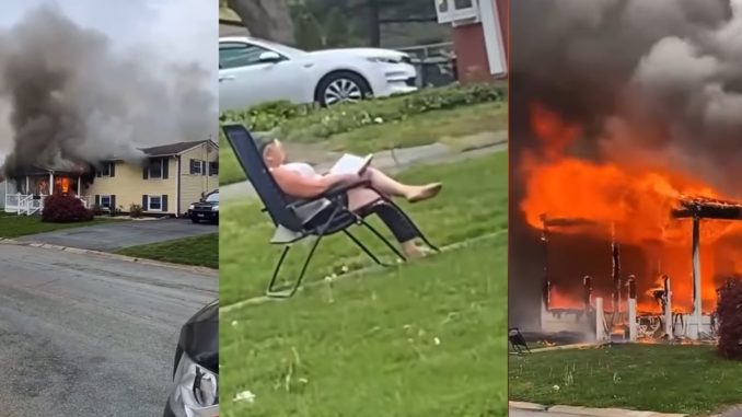 Woman Sets Her Own Home On Fire, Sits In A Chair And Watches It Burn