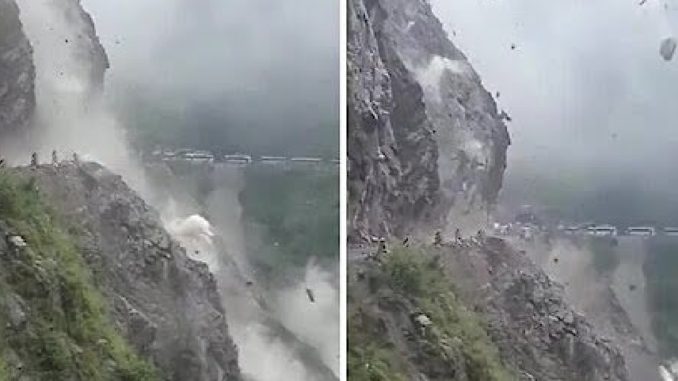 A Rockslide Was Caught On Camera In Himalayan Pass, And It Was Horrifying
