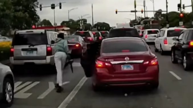 Dashcam Video Captures Frightening Shootout in The Middle of Traffic in Chicago
